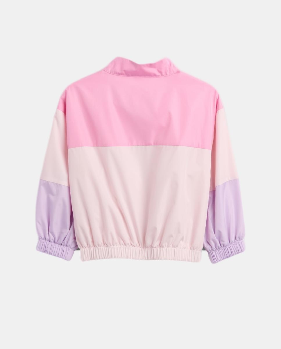 Casaco de Bebé Resistente à Água e ao Vento com Color Block Gap Rosa-3