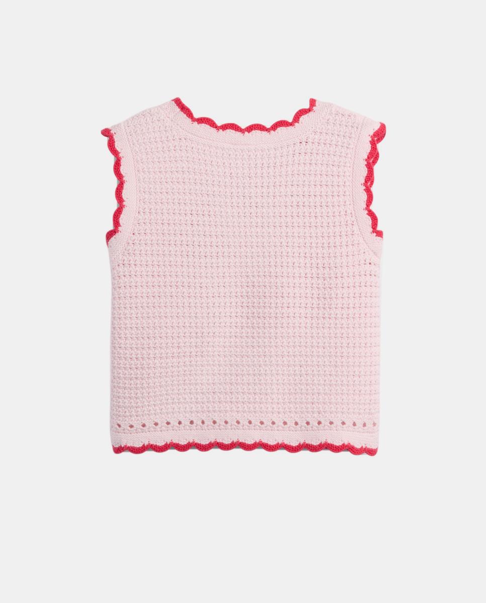 Colete de Tricot de Crochet de Bebé com Fantasia de Morangos Gap Rosa-2