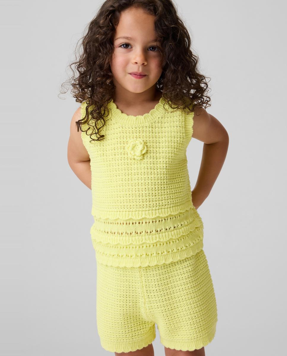Camiseta de bebé sin mangas tejido tricot y cuello redondo - Gap - Amarillo Amarillo-1