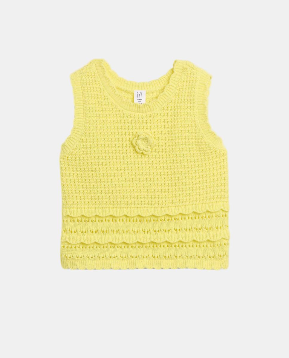 Camiseta de bebé sin mangas tejido tricot y cuello redondo - Gap - Amarillo Amarillo-2