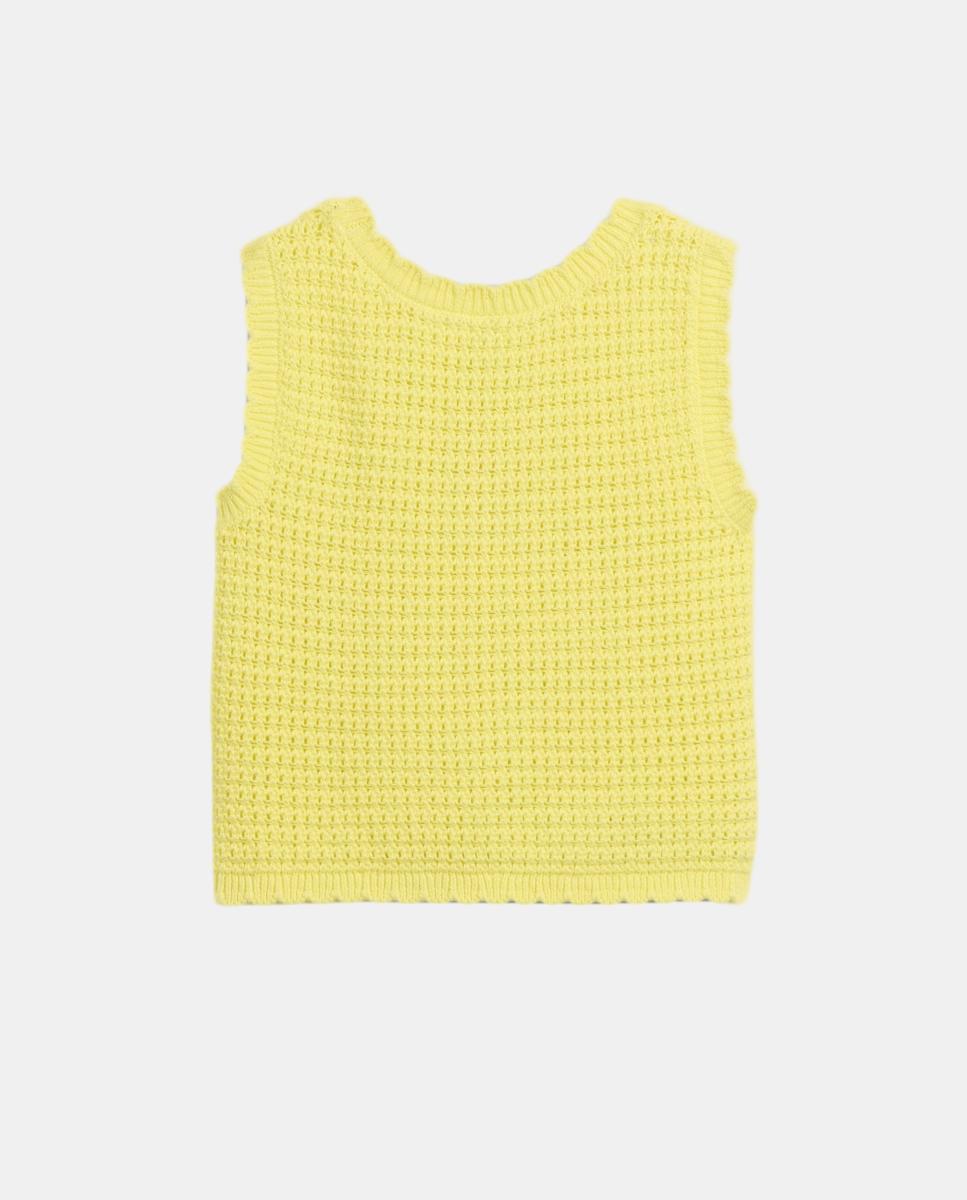 Camiseta de bebé sin mangas tejido tricot y cuello redondo - Gap - Amarillo Amarillo-3