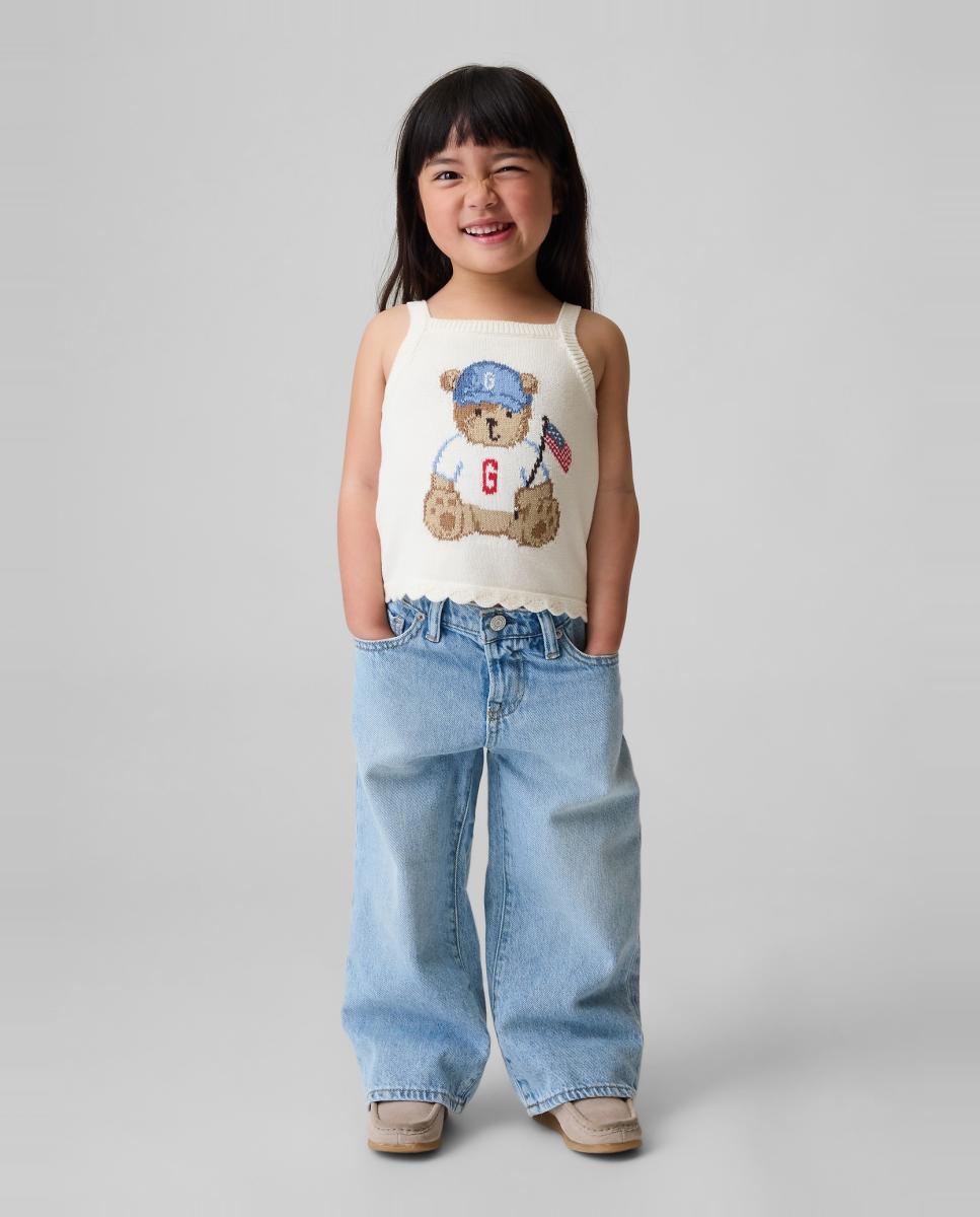T-shirt de Bebé com Alças e Decote Quadrado Branco-1