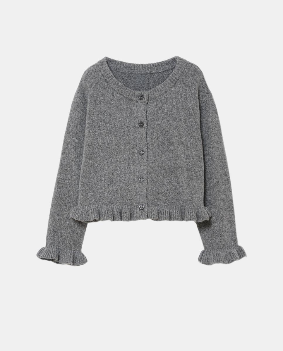 Chaqueta de bebé básica tricot manga larga - Gap - Gris Gris-1