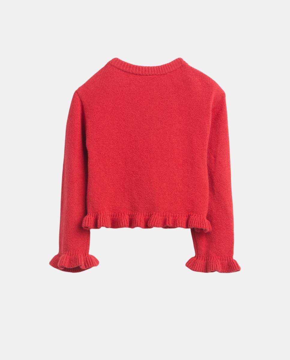 Cardigan de niña de punto cuello redondo y cierre frontal - Gap - Rojo Rojo-3