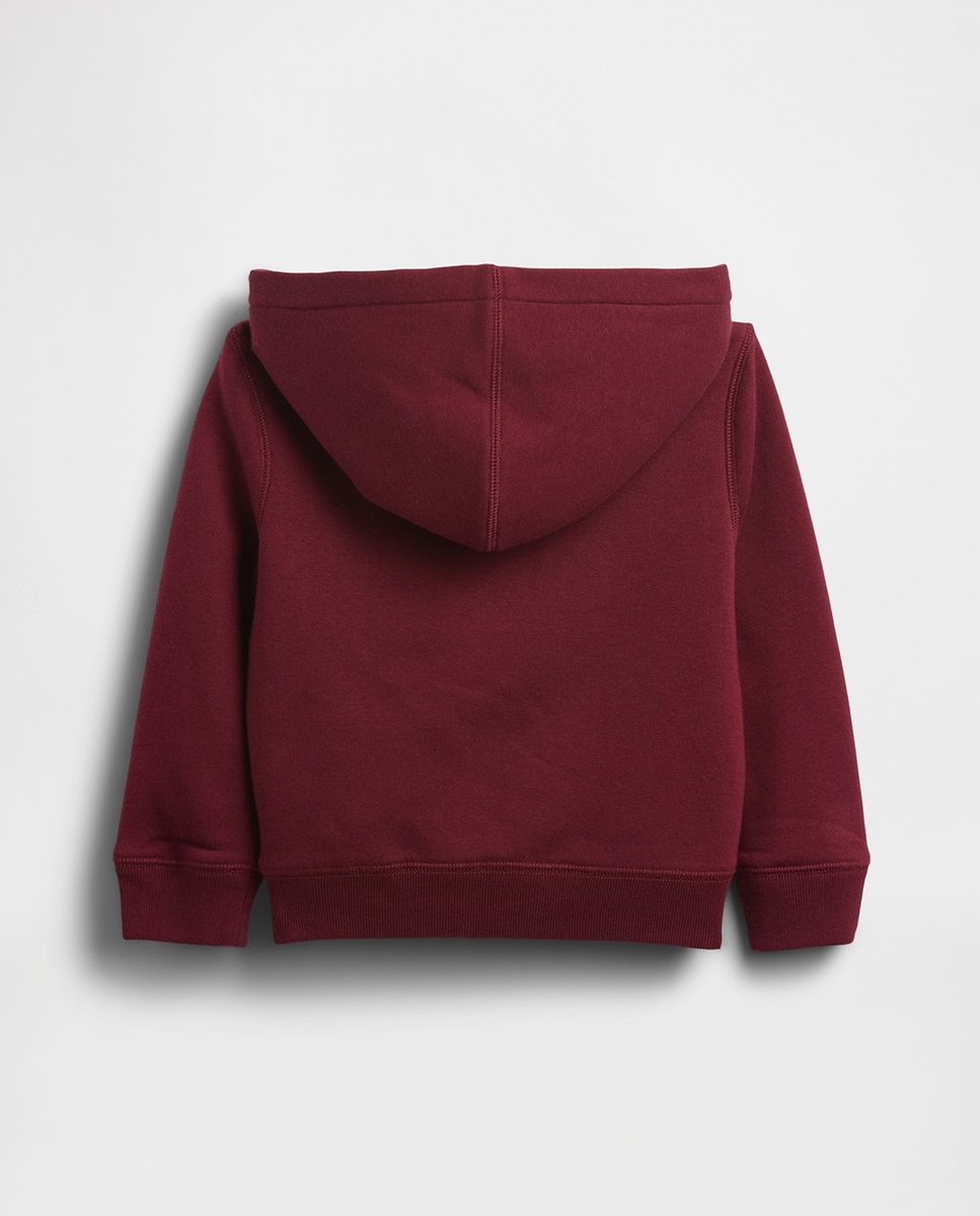 Sweatshirt de Bebé com Capuz de Fecho de Correr Sherpa Vermelho-2