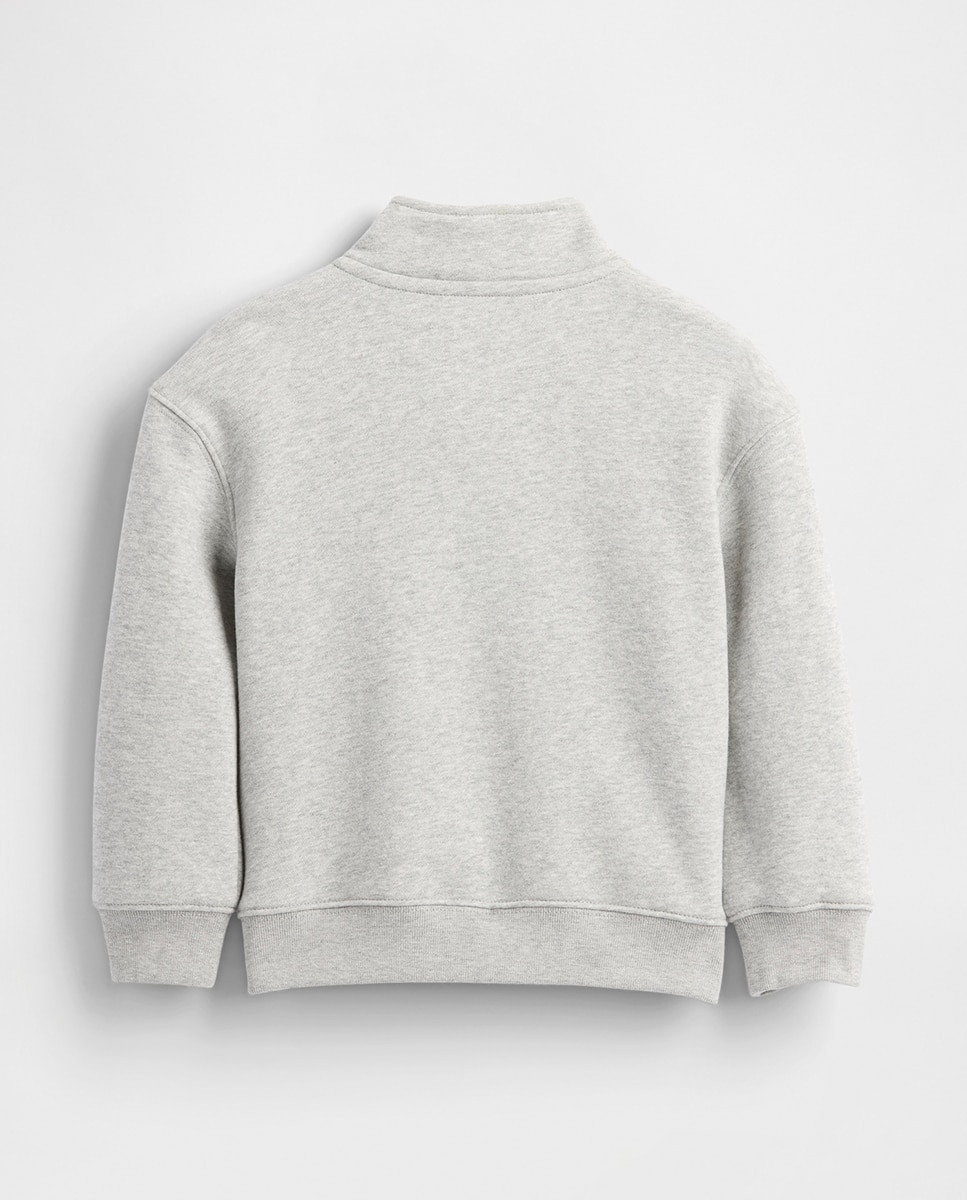 Camisola com Fecho de Correr Cinzento-4