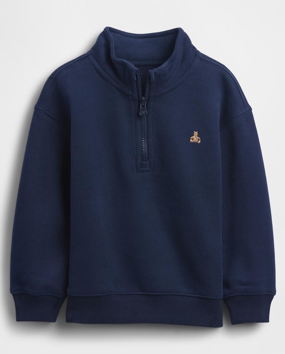 Camisola com Fecho de Correr Azul-marinho-2