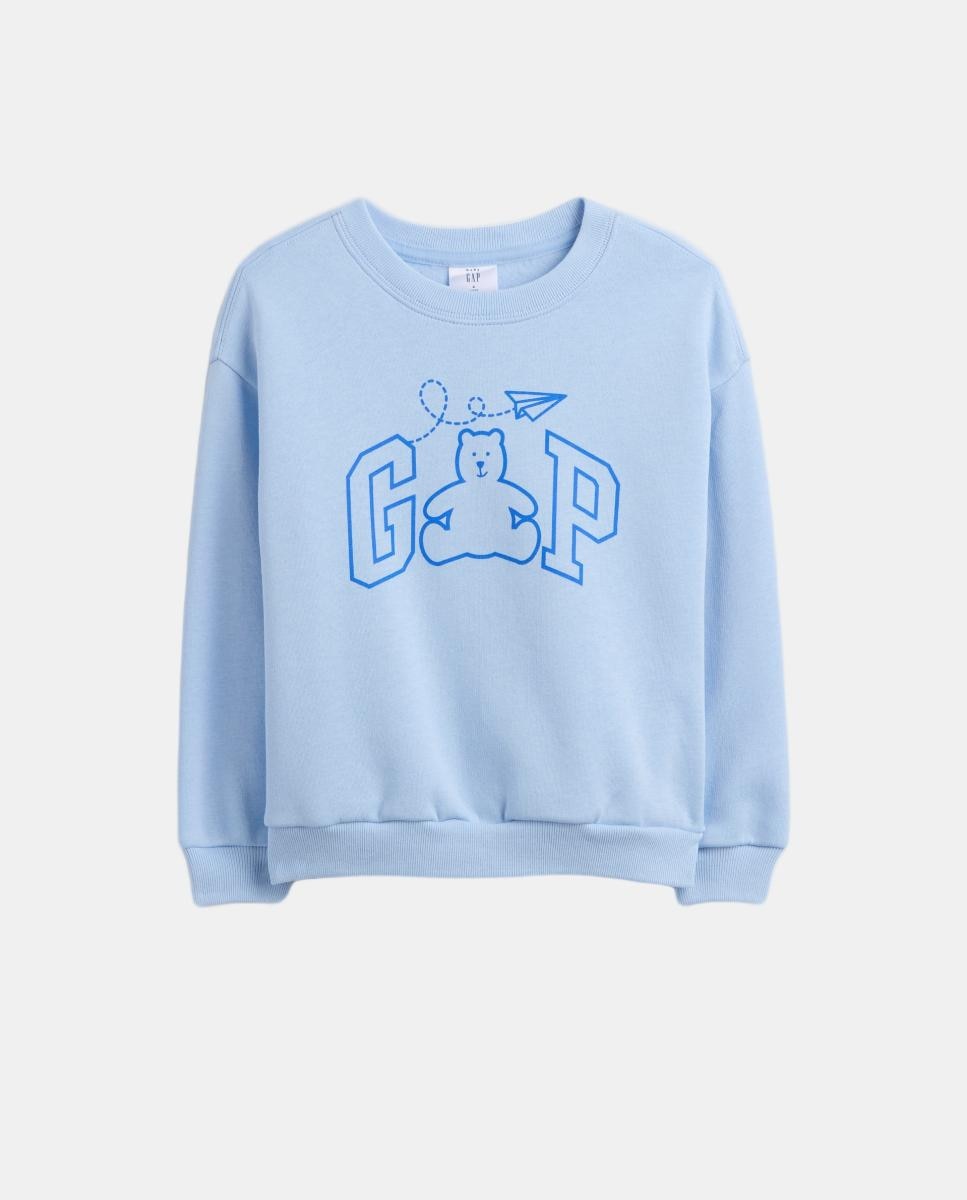 Sweatshirt Folgada de Bebé com Decote Redondo Gap Azul-1