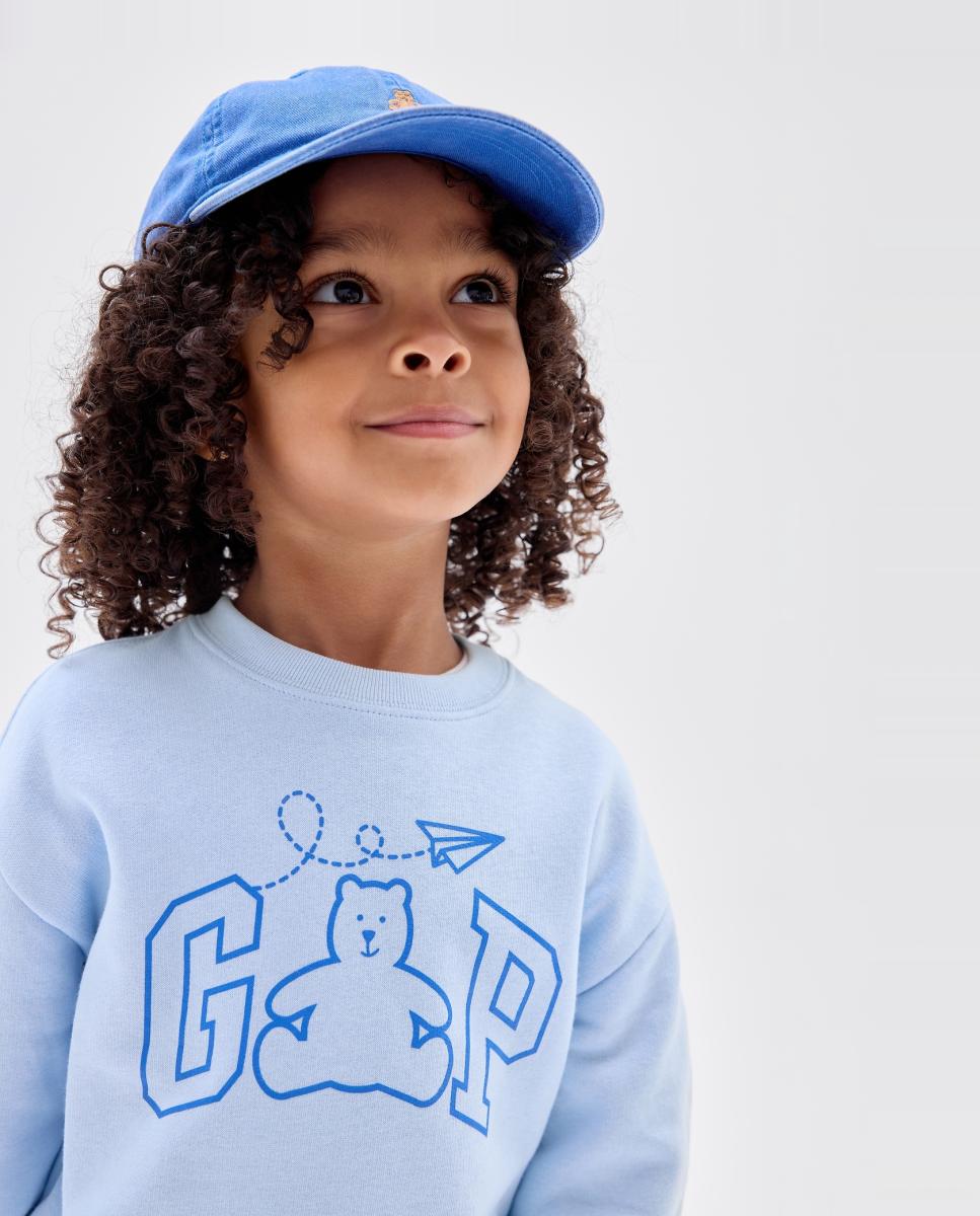 Sweatshirt Folgada de Bebé com Decote Redondo Gap Azul-4