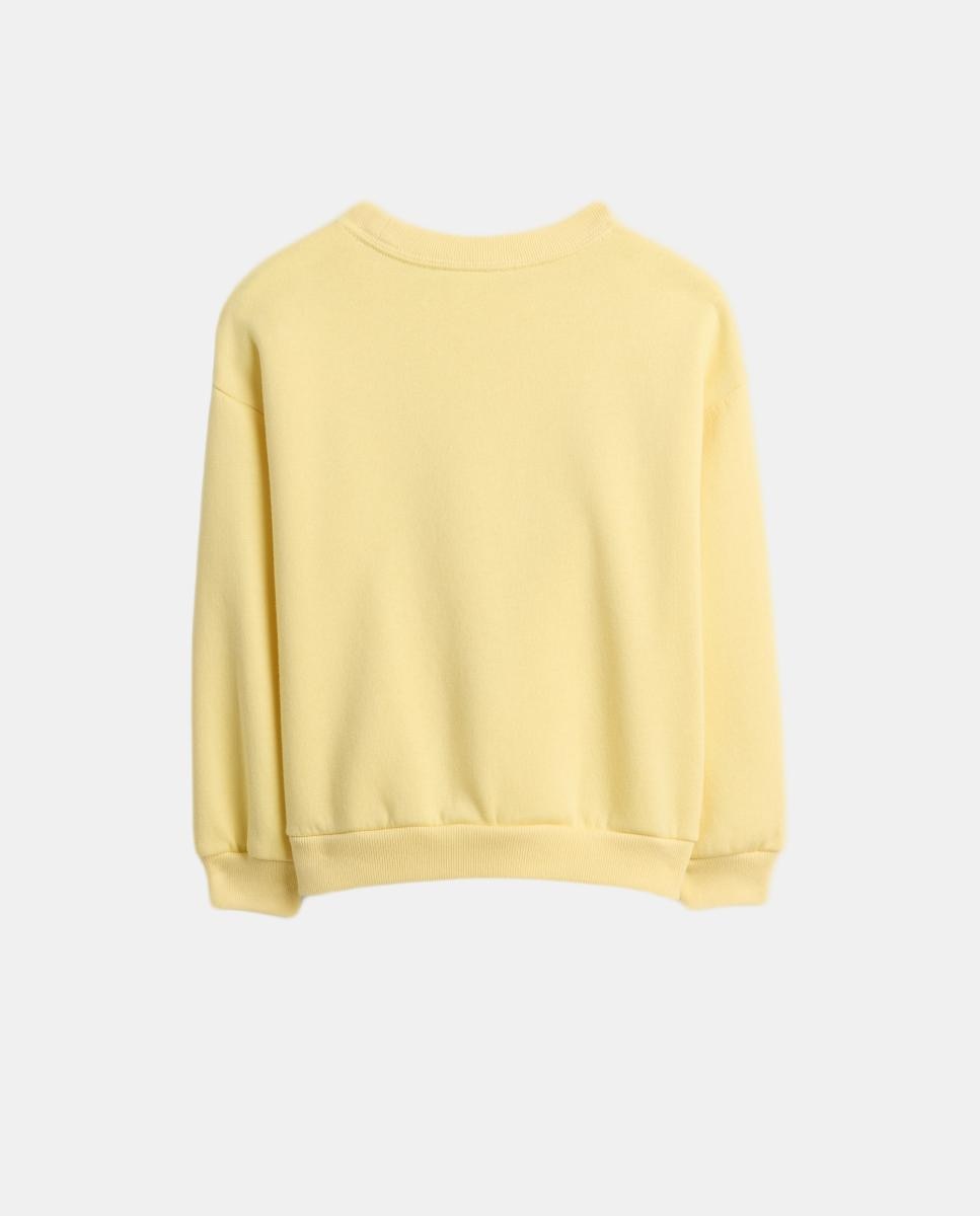 Sweatshirt Folgada de Bebé com Decote Redondo Amarelo-2