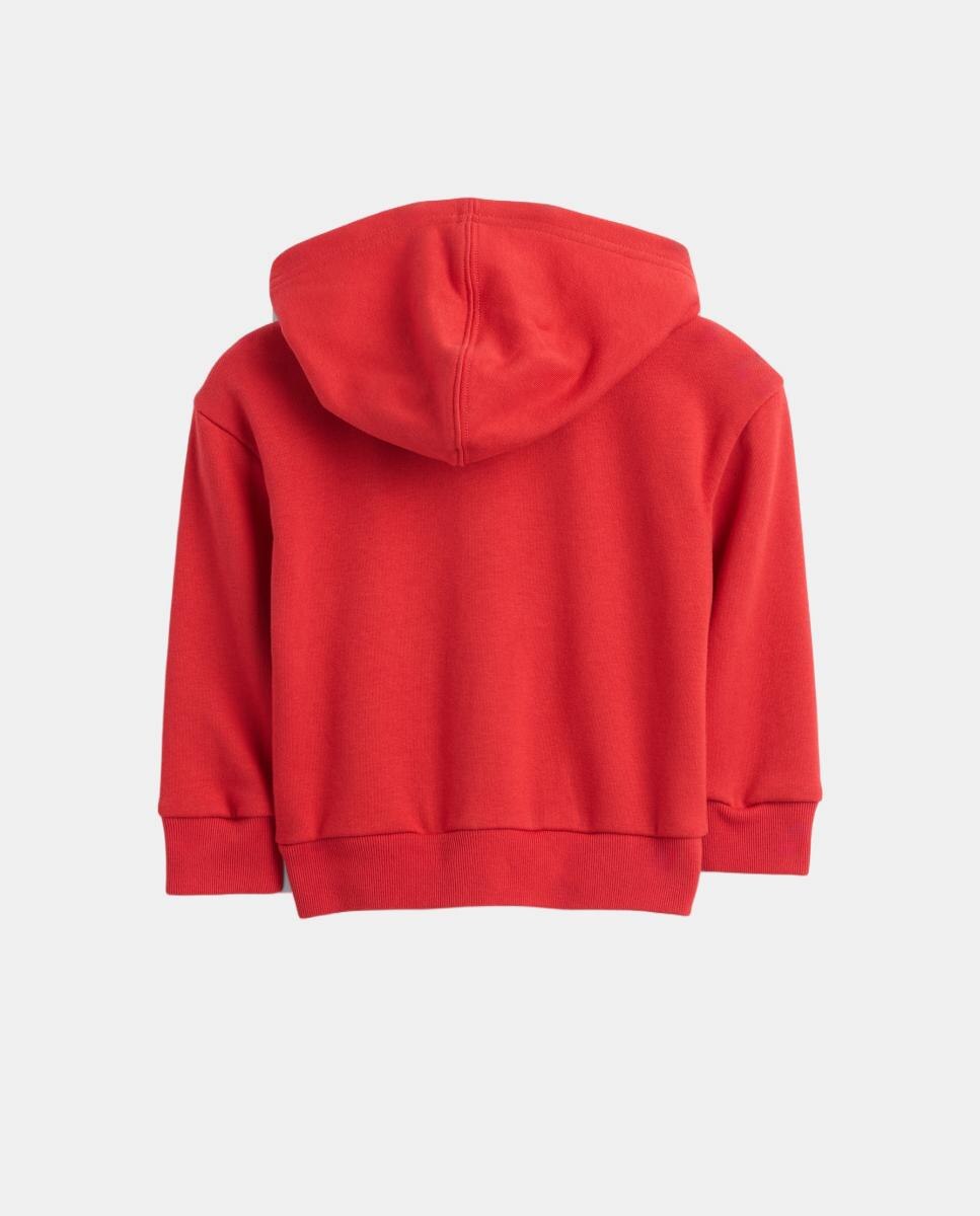 Sweatshirt com Capuz, Fecho de Correr com Logótipo e Bolsos Canguru Vermelho-3