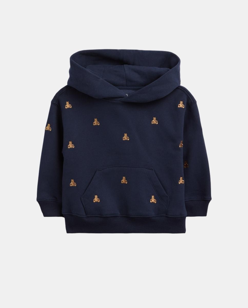 Imagen 0 de Sudadera de bebé con capucha tipo pulóver de felpa Azul marino