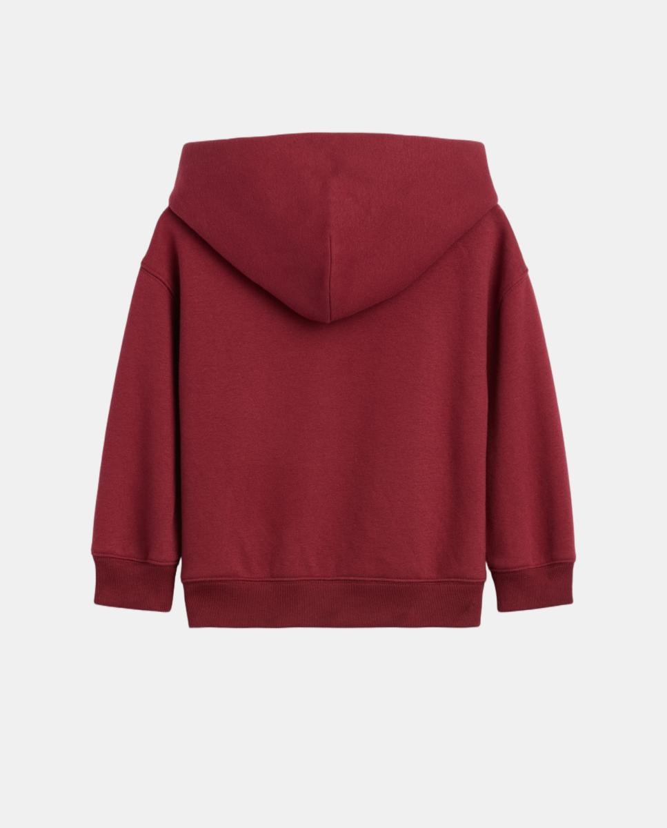 Sweatshirt Básica Fechada de Bebé Bordeaux-2