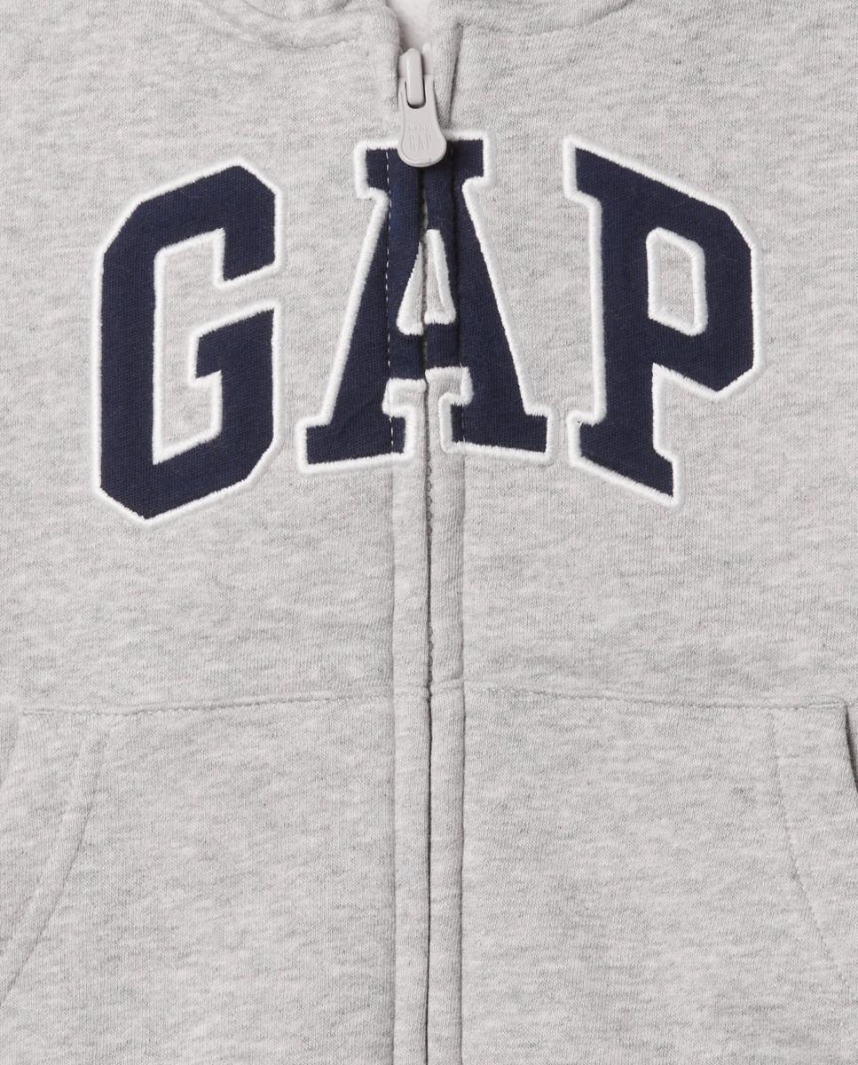 Imagen 3 de Sudadera de niño básica con capucha y cremallera - Gap - Gris claro Gris claro