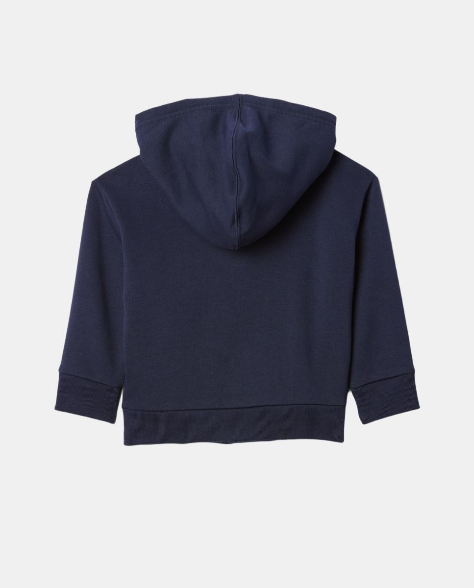 Sweatshirt Básica com Capuz e Fecho de Correr Azul-marinho-2