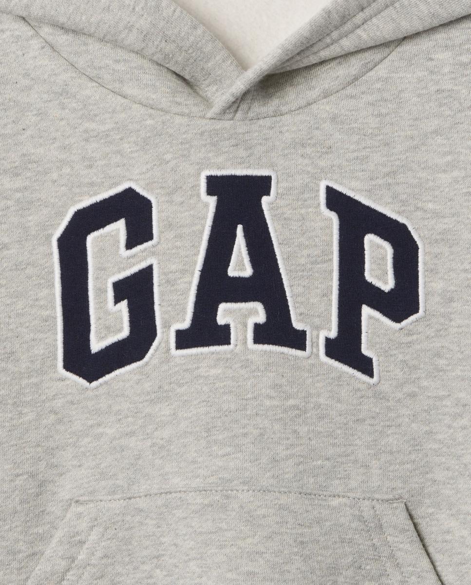 Sudadera de niño básica con capucha y bolsillo tipo canguro - Gap - Gris Gris-3