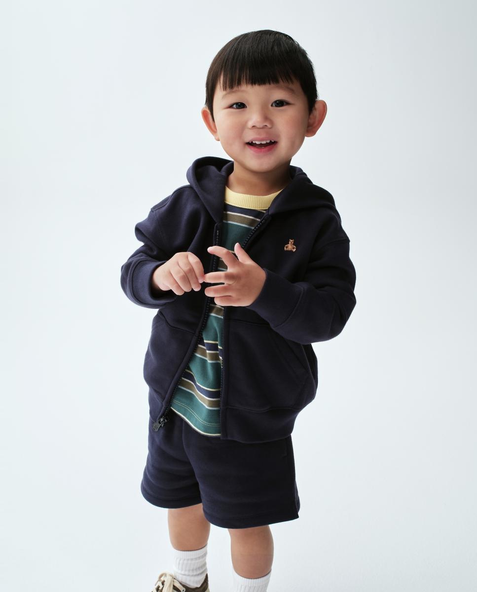 Sudadera de niño con capucha y cremallera - Gap - Azul marino Azul marino-3