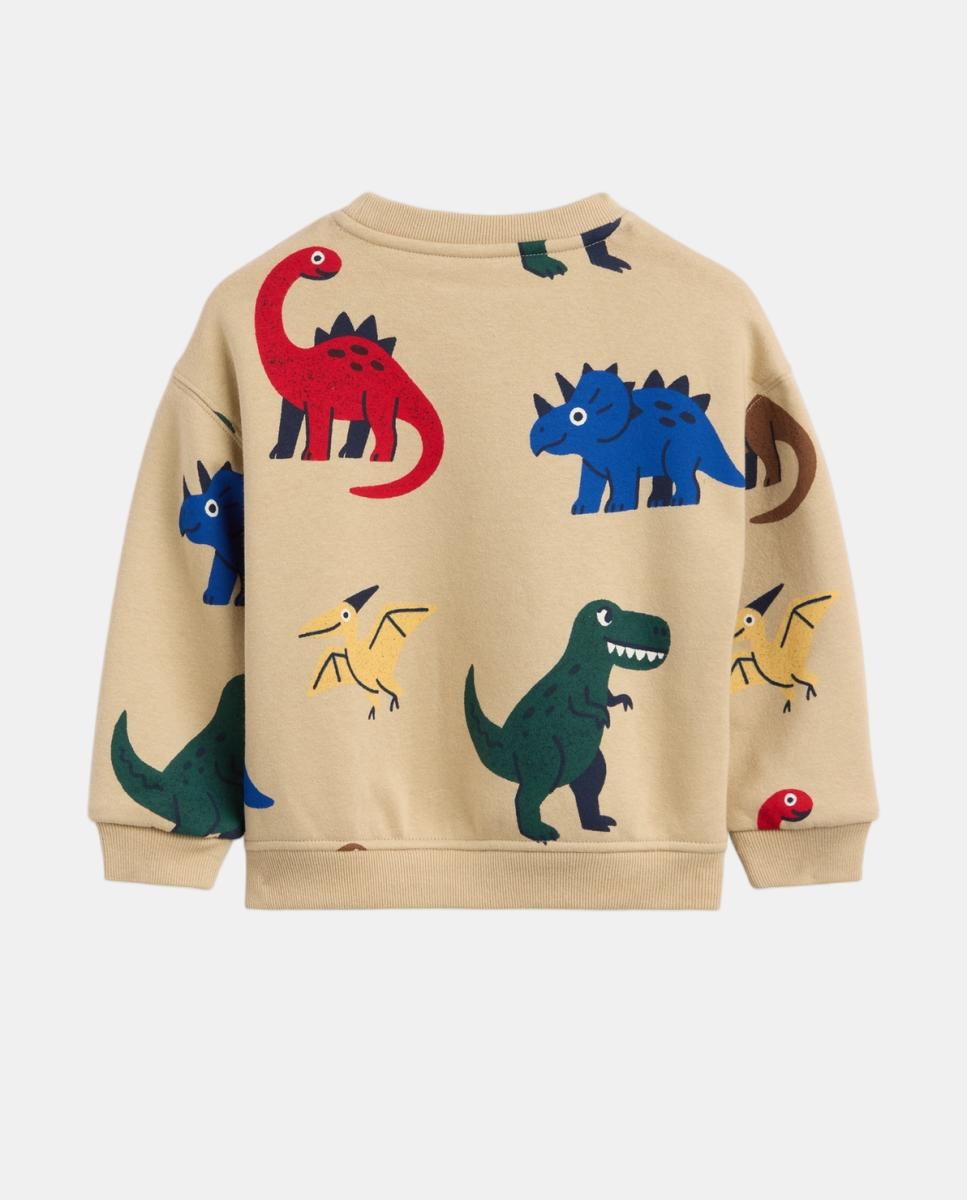 Sweatshirt de Bebé com Manga Comprida e Decote Redondo Castanho-claro-2
