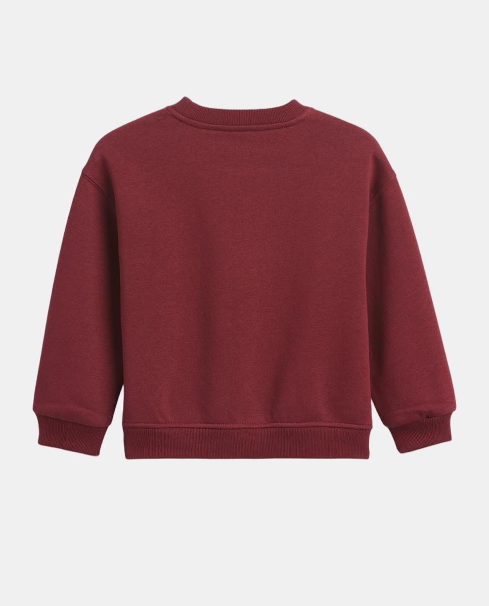 Sweatshirt de Bebé com Manga Comprida e Estampado à Frente Grená-2