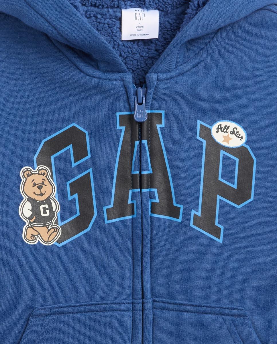 Sweatshirt Básica de Bebé com Capuz e Fecho de Correr Azul-3