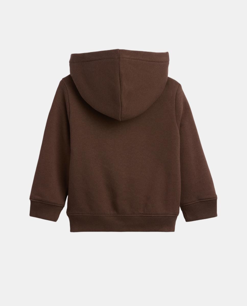 Sweatshirt de Bebé com Capuz e Manga Comprida Castanho-escuro-2