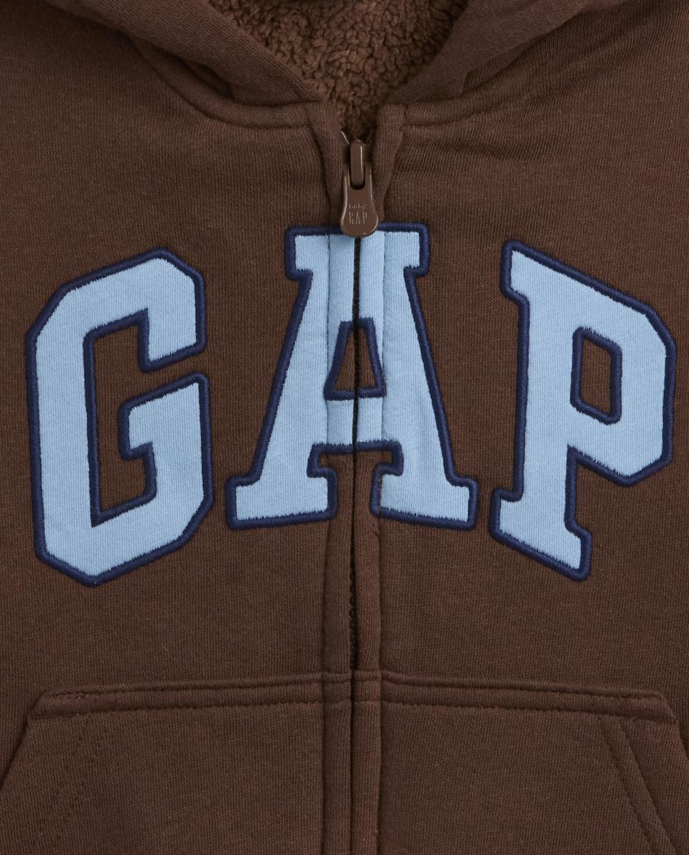 Sweatshirt de Bebé com Capuz e Manga Comprida Castanho-escuro-3