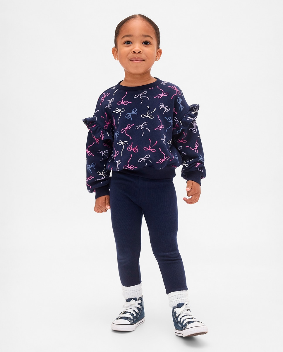 Conjunto de Sweatshirt e Leggings e Leggings de Bebé Azul-marinho-1