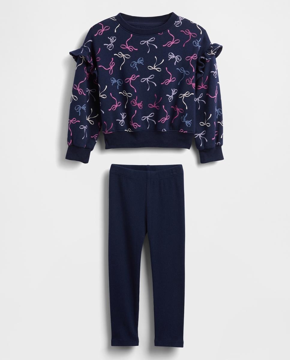 Conjunto de Sweatshirt e Leggings e Leggings de Bebé Azul-marinho-2