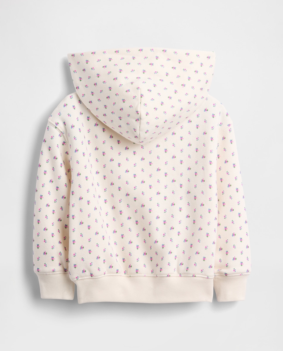 Sweatshirt Vintage de Bebé com Fecho de Correr Branco-2