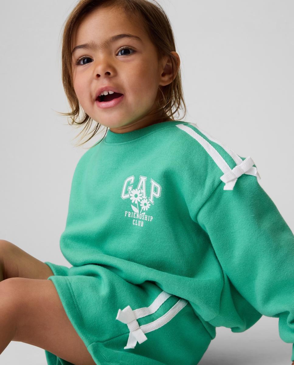 Imagem 0 de Conjunto de Bebé com Sweatshirt e Calções de Felpa com Detalhes em Contraste