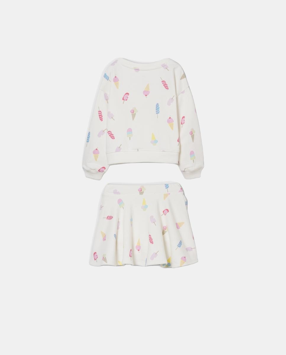 Conjunto de sudadera de corte cuadrado y skort de bebé - Gap - Blanco Blanco-2