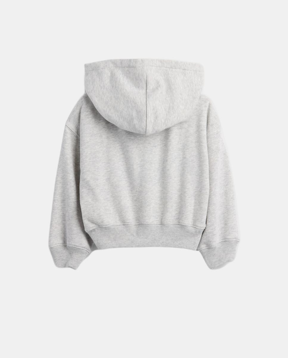 Sweatshirt de Bebé com Capuz e Fecho de Correr Branco-2