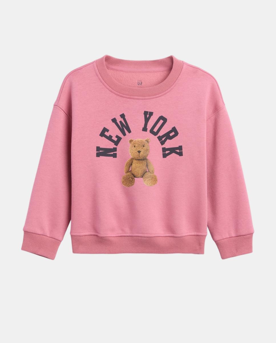 Sweatshirt de Bebé com Estampado à Frente e Manga Comprida Rosa-2
