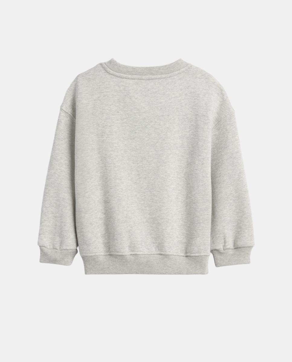Sweatshirt de Bebé com Estampado no Peito e Manga Comprida Cinzento-claro-2