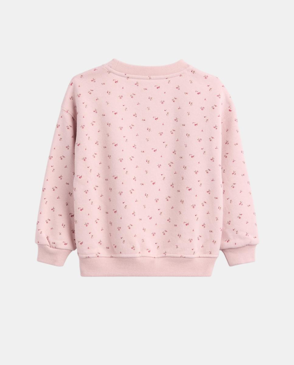 Sweatshirt de Manga Comprida e Decote Redondo Rosa-2