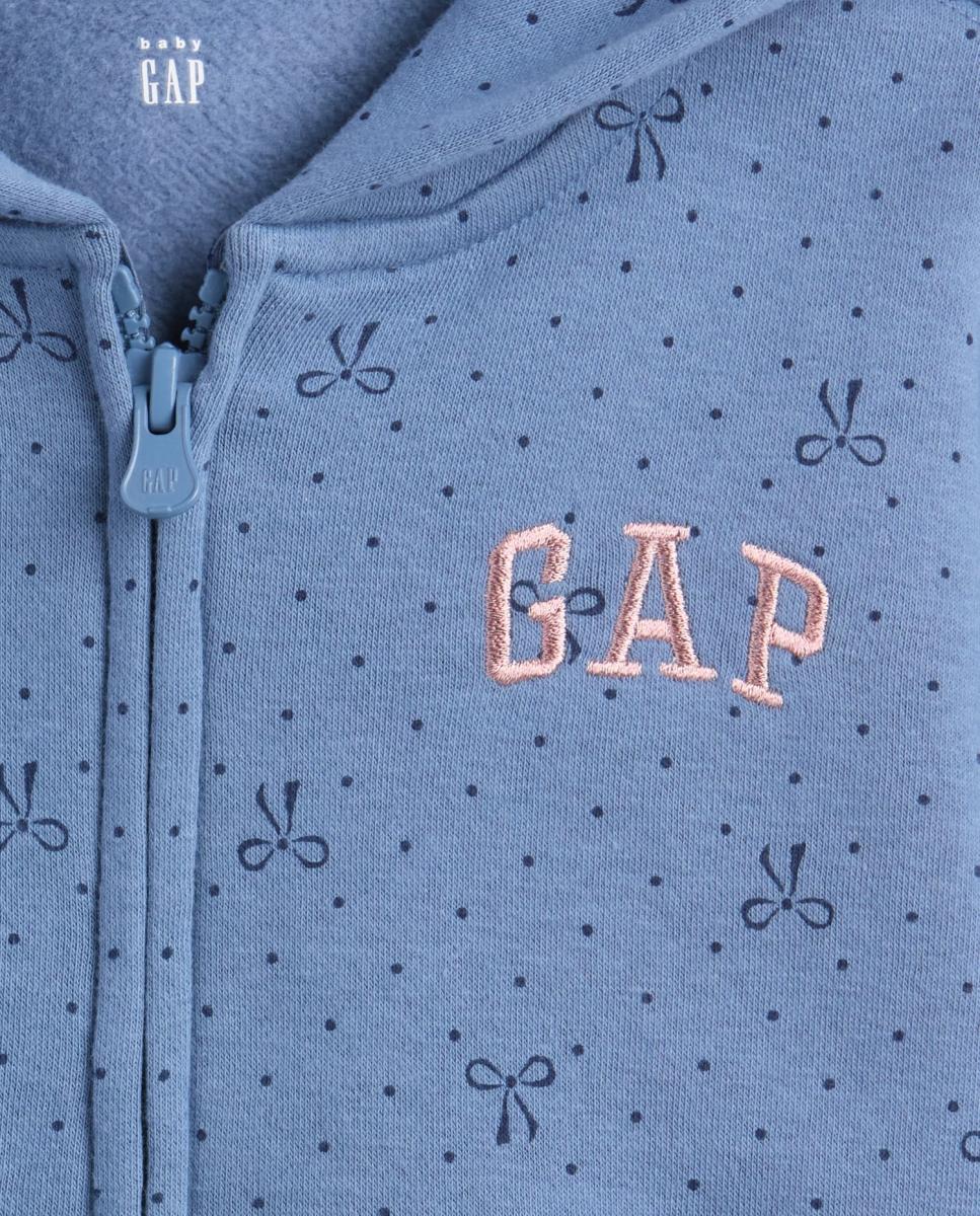 Sweatshirt de Bebé com Capuz e Fecho de Correr Azul-3