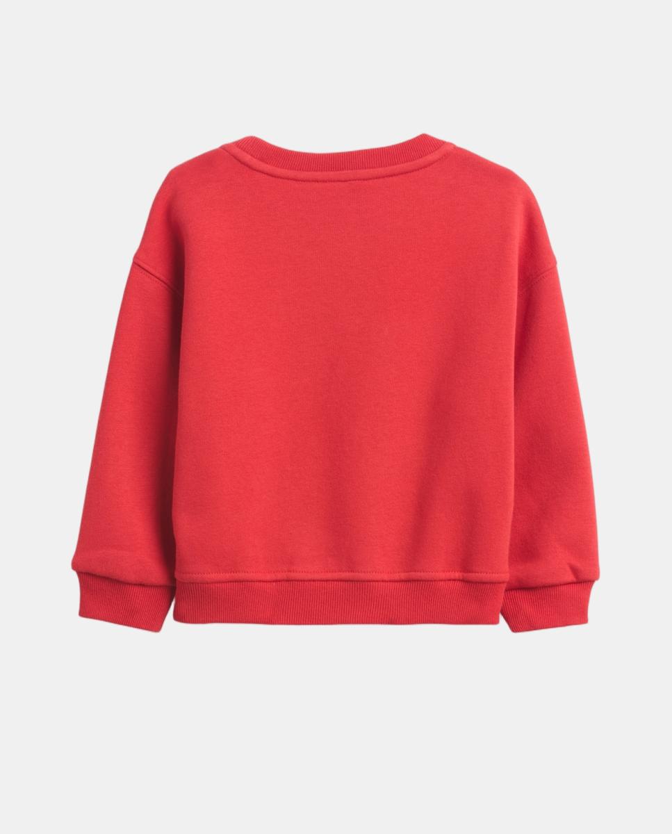 Sweatshirt sem Capuz Tipo Pullover Vermelho-2