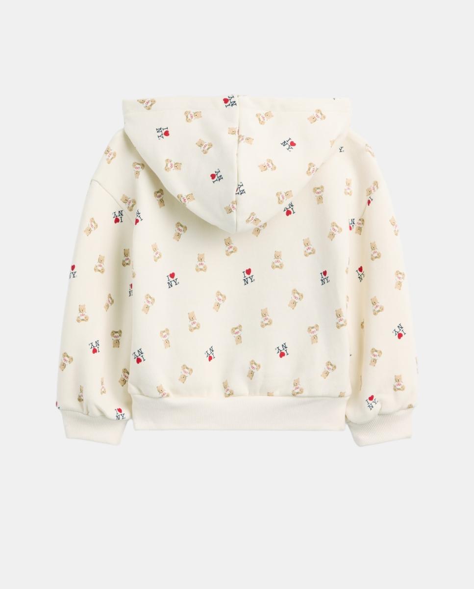 Sweatshirt de Bebé com Capuz e Fecho de Correr Bege-3