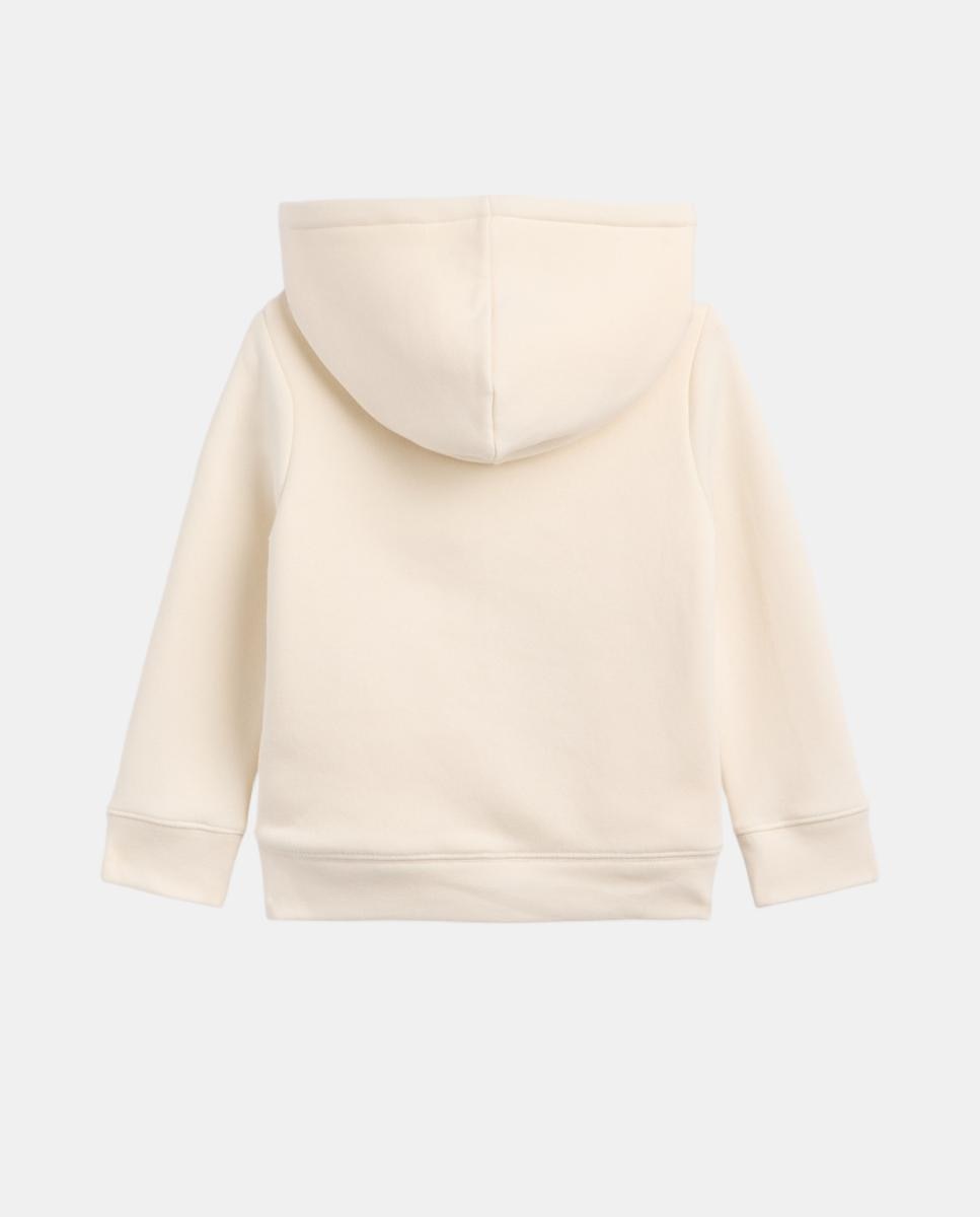 Sweatshirt Básica de Bebé com Capuz e Fecho de Correr Branco-2