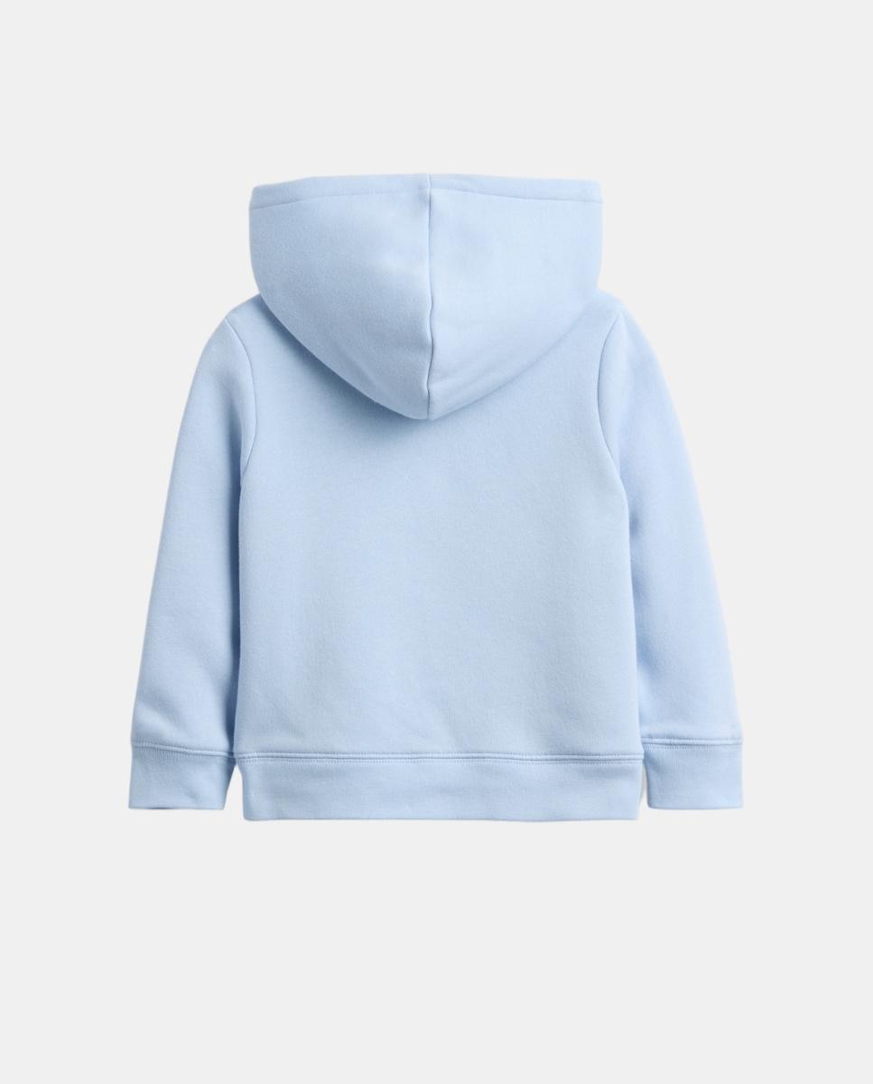 Sweatshirt Básica de Bebé com Capuz e Fecho de Correr Azul-claro-2