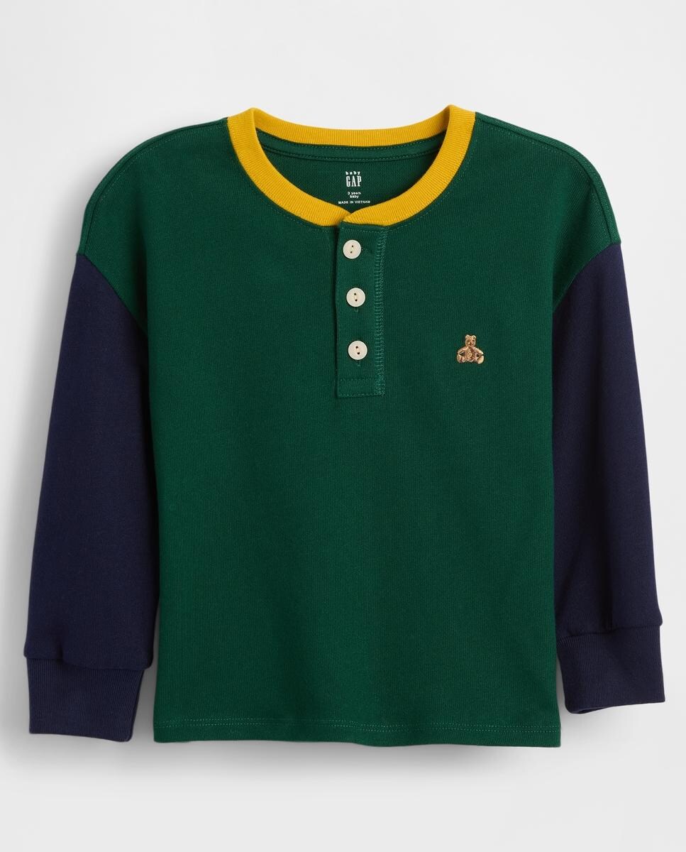 Camiseta para bebés y niños pequeños con acabado aterciopela y cuello  redondo 12-18 Meses Verde - Main Image