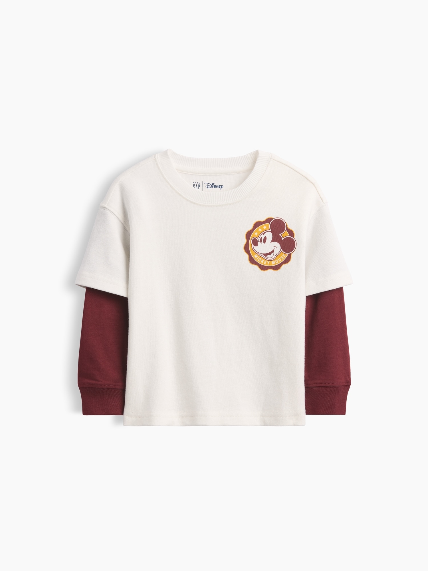 Imagen 0 de Camiseta de niño básica doble manga Burdeos