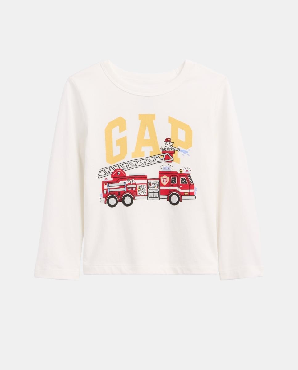Imagen 1 de Camiseta de bebé de manga larga y estampado - Gap - Blanco Blanco