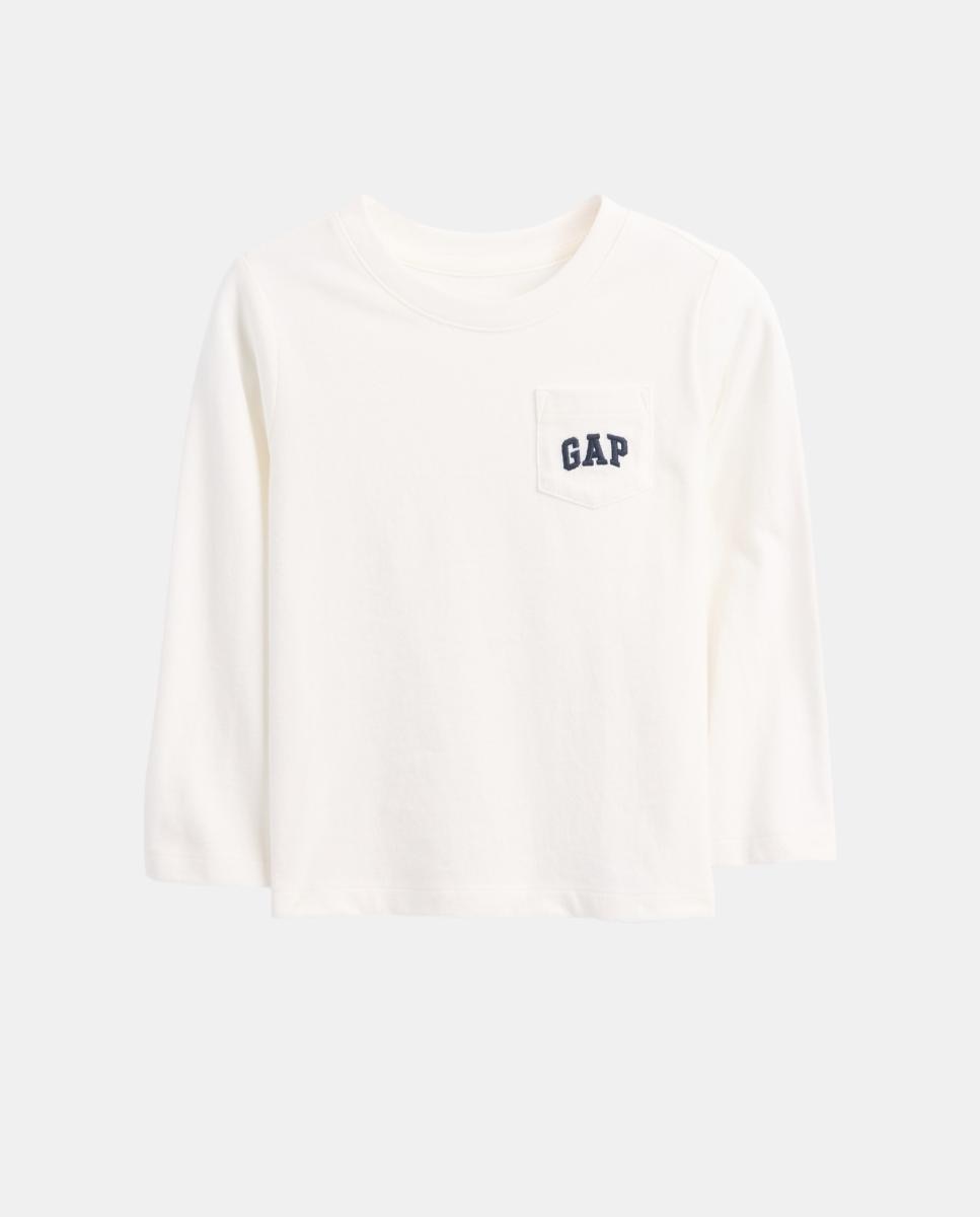 Imagen 0 de Camiseta de niño manga larga con bolsillo en el pecho Blanco