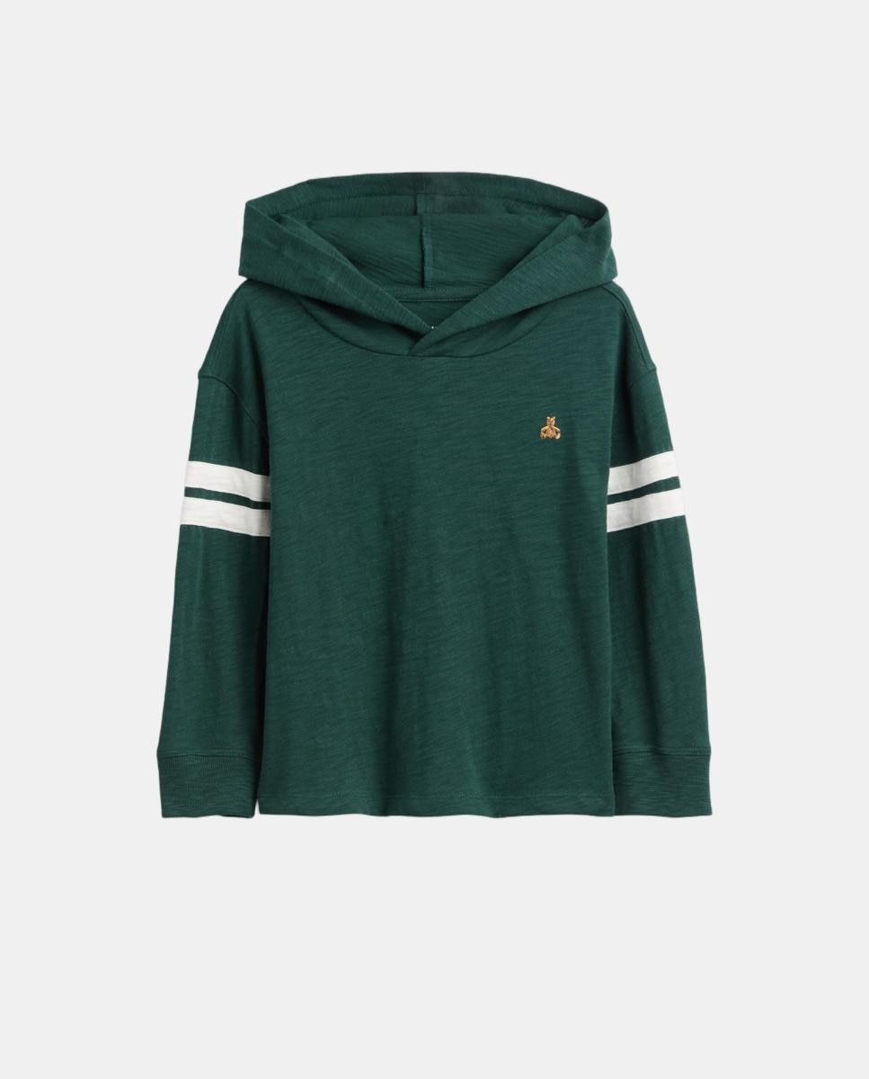 Camiseta de bebé de manga larga y capucha - Gap - Verde oscuro Verde oscuro-1