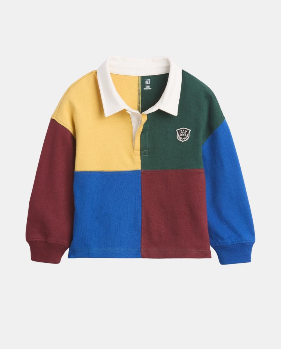 Polo de Bebé com Manga Comprida e Color Block Multicolor-2