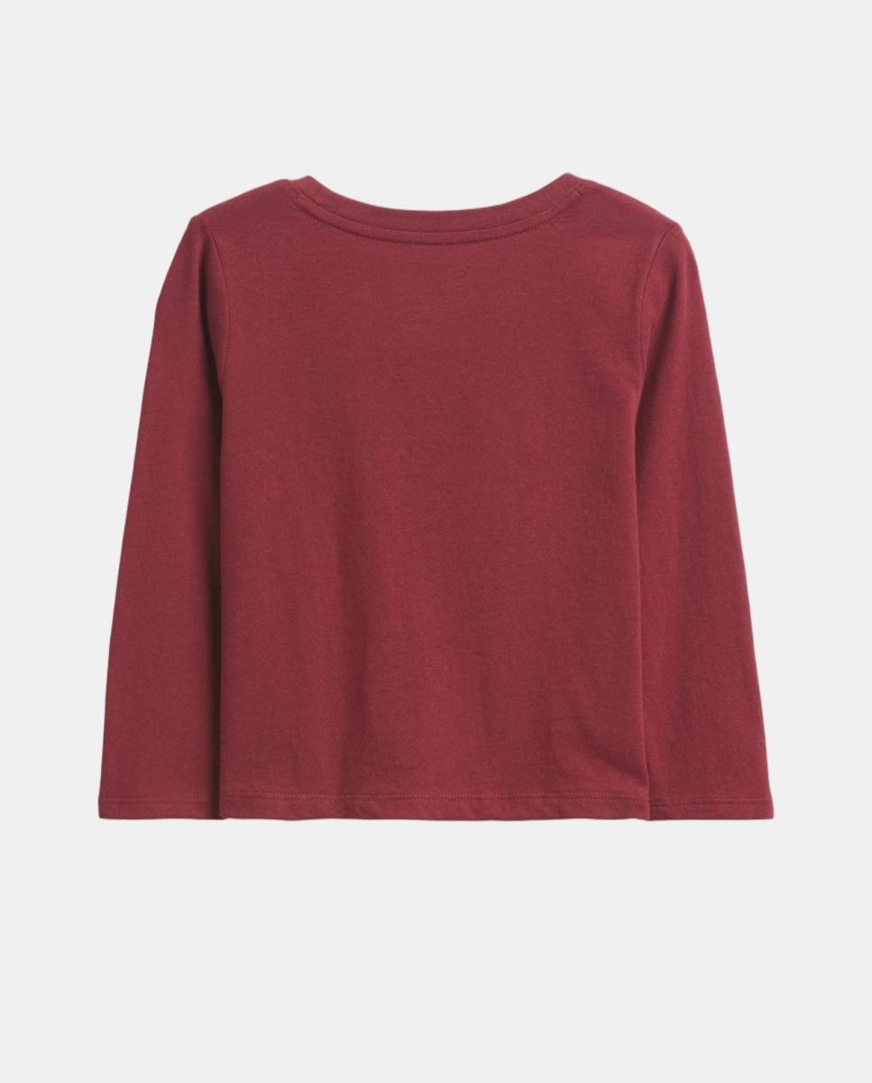 Camiseta de niña de manga larga y cuello redondo - Gap - Burdeos Burdeos-2