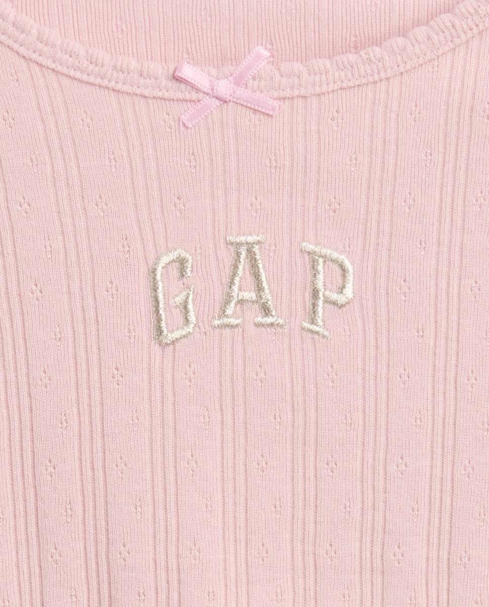 Camisola de Bebé com Manga Comprida e Decote Redondo Rosa-4