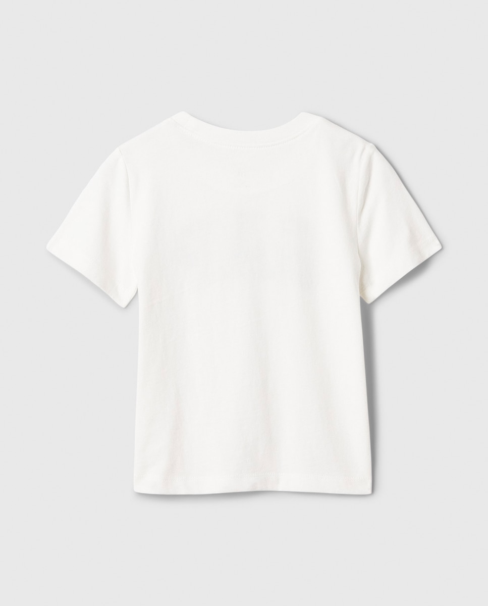 T-shirt de Manga Curta e Gola Redonda Gap Branco-5