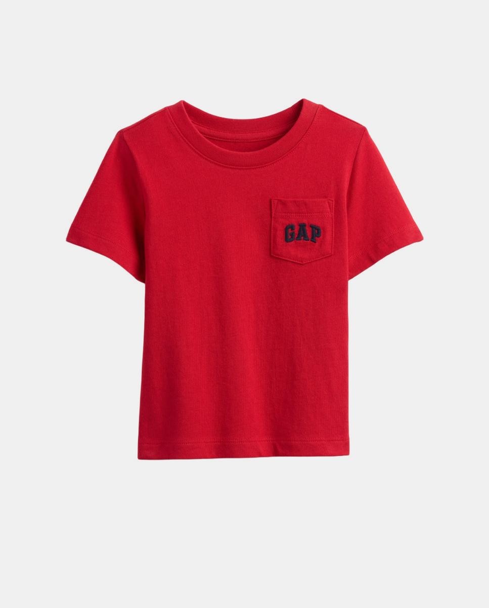 Imagem 0 de T-shirt de Manga Curta com Bolso e Decote Redondo para Criança Pequena e Bebé